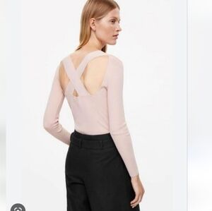 COS blush pink cross back top Size S